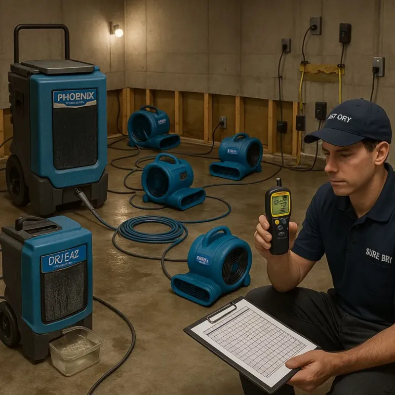 Structural Drying and Dehumidification process in Sandy Hook, KY